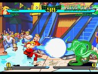 une photo d'Ã©cran de Marvel Super Heroes VS Street Fighter sur Sony Playstation